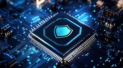 Wall Mural -  close-up of an advanced security chip