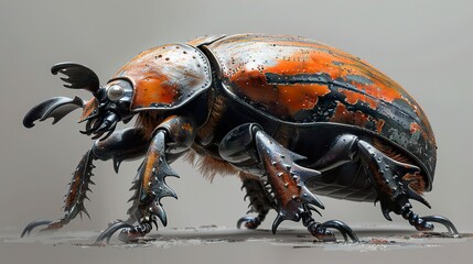 Poster - Close-Up of a Detailed and Realistic Beetle