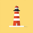 © Rawpixel.com - Minimalist red striped lighthouse illustration