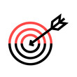 © Sun Flower - Target arrow vector icon illustration in red and black for goals concept