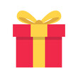 © Ankit - Red gift box icon. Colorful birthday present with ribbon vector illustration