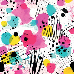 Wall Mural - Colorful abstract paint splatter