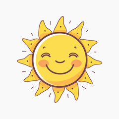 Sticker - Smiling sun cartoon illustration