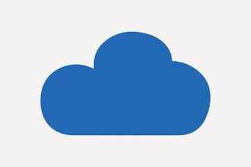 Wall Mural - Simple blue cloud icon