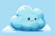 © Gatherina - Cute 3d cloud smiling on a blue background