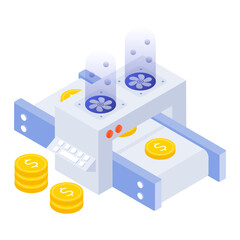 Canvas Print - Money mining icon in isometric style  