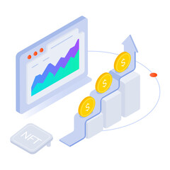 Poster - Isometric style icon of dollar value 
