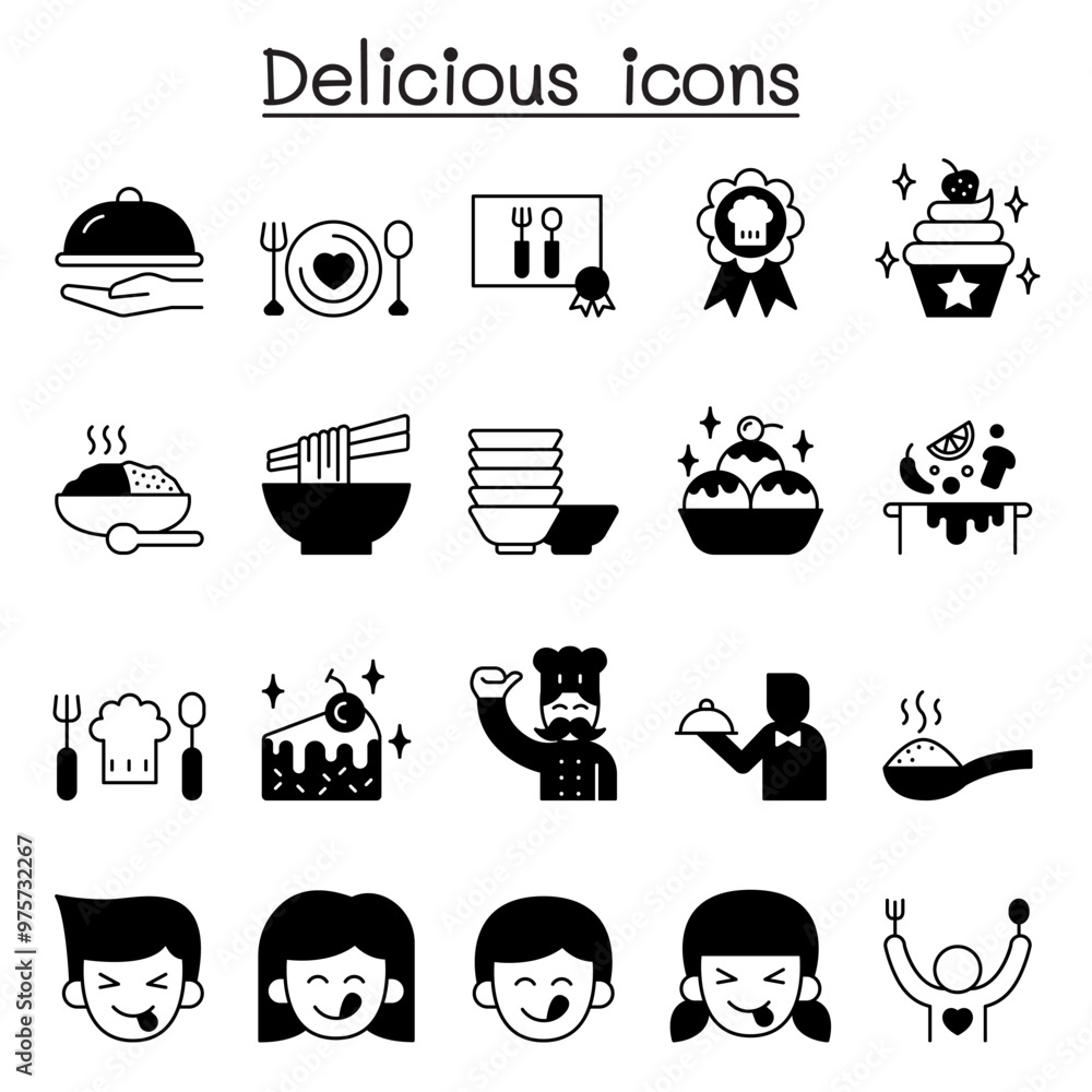 Delicious icon set vector illustration graphic design Stock Vector ...