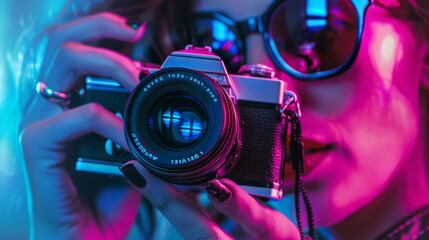 Neon digital camera surreal photography