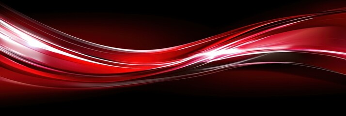 Wall Mural - Vibrant red wave design on a dark backdrop, perfect for backgrounds, graphics, and modern art projects.