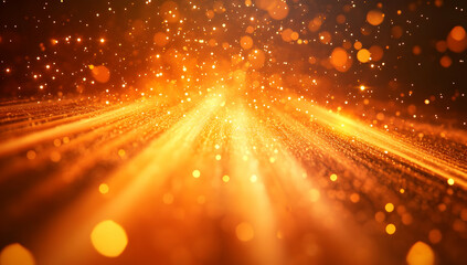Wall Mural - a stunning display of orange particles and glowing lights, creating a vibrant ambiance perfect for b