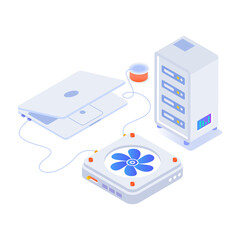 Wall Mural - an isometric style icon of data center