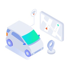 Sticker - An isometric style icon of smart car 

