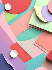 Poster - Abstract Geometric Shapes in Pastel Colors