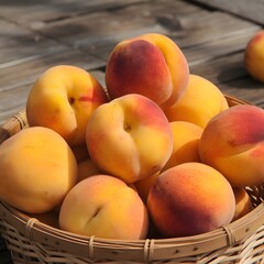 Poster - Peaches in a basket