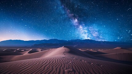 Wall Mural - A vast desert with stars and a starry sky