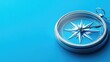 © savittree - A sharp compass with prominent arrow points set on a bright blue background. The clean and modern design emphasizes guidance and clarity