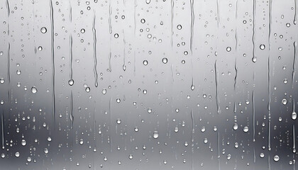 Wall Mural -  White isolated background with water drops, capturing the look of a wet window on a rainy a_1(1137)