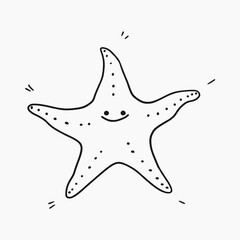 Wall Mural - Cute smiling starfish illustration