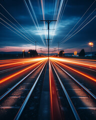 Wall Mural - Light trails, speed, fast moving objects, speed