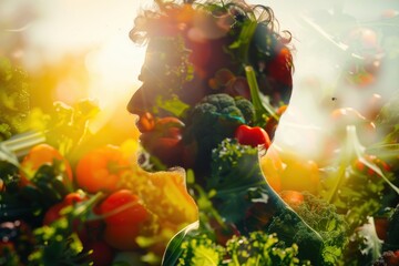 Wall Mural - men and vegetables