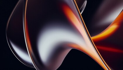 Wall Mural - macro of transparent iridescent glass curved stripe with extreme depth of field. a place for text. m