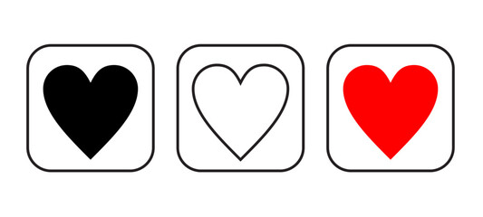 Like love icon buttons ,heart flat icon in modern circle shape . emoji post reactions set. Vector illustration.