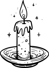 Wall Mural - Vector Illustration of a Dripping Candle in a Holder