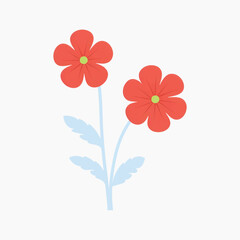 Wall Mural - Minimalist red flower illustration