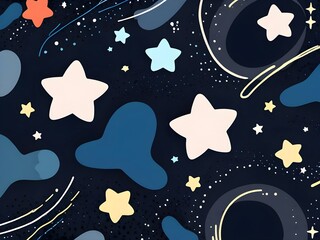 Poster - Night Sky Abstract Stars Design