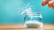 © starush - A person sprinkling salt into a jar of sugar, AI