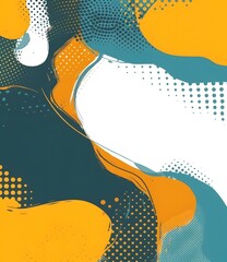 abstract background with yellow and green shapes