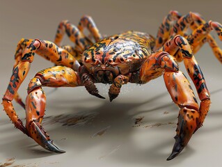 Sticker - Close-Up of a Detailed 3D Rendered Crab