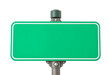 © Ajay - Blank green road sign isolated on transparent background. 3d rendering.