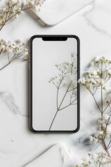 Wall Mural - Minimalist Flower Phone Screen