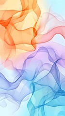 Abstract Colorful Wavy Lines Digital Art