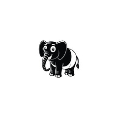 Poster - a cartoon elephant  on a white background