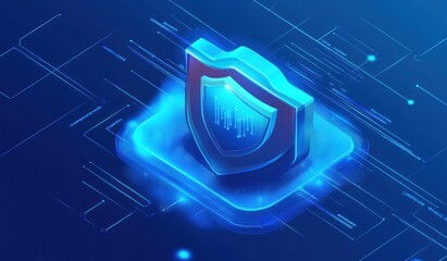 Wall Mural - Cybersecurity Shield: Protecting Digital Assets