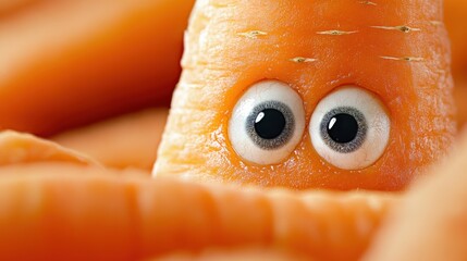 Canvas Print - A carrot with eyes and a mouth made out of carrots, AI