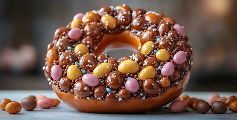 Wall Mural - a donut with candy on it.