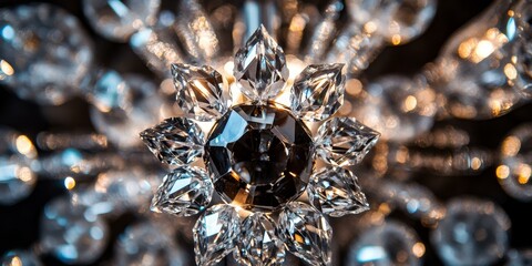 Canvas Print - Close-up of a glittering crystal chandelier.