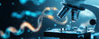 © Panisara - Microscope image of modified DNA strands displayed on advanced digital equipment in a biotech lab
