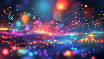 Vibrant Abstract Background with Glittering Glow and Colorful Patterns