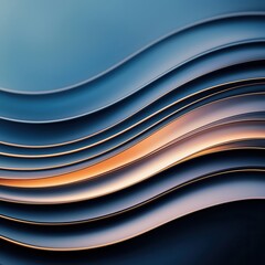 Wall Mural - Abstract Blue and Gold Waves