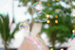 © Sanit - Soap bubbles with view in the amusement park.