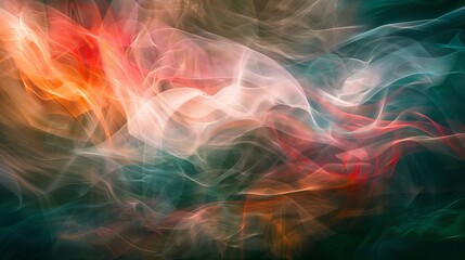 Wall Mural - colorful abstract swirl of smoke in vibrant hues captured in a moody atmosphere, creating a dynamic 