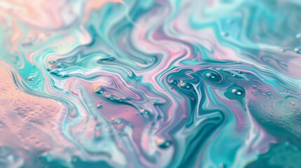 Wall Mural - abstract swirling patterns in pastel colors featuring green, pink, and blue tones with a smooth surf