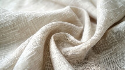 Soft beige fabric swirling gracefully, showcasing texture and delicacy in natural light