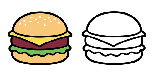 Canvas Print - Cartoon cheeseburger icon