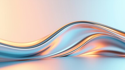 Poster - Abstract Metallic Wave Background.